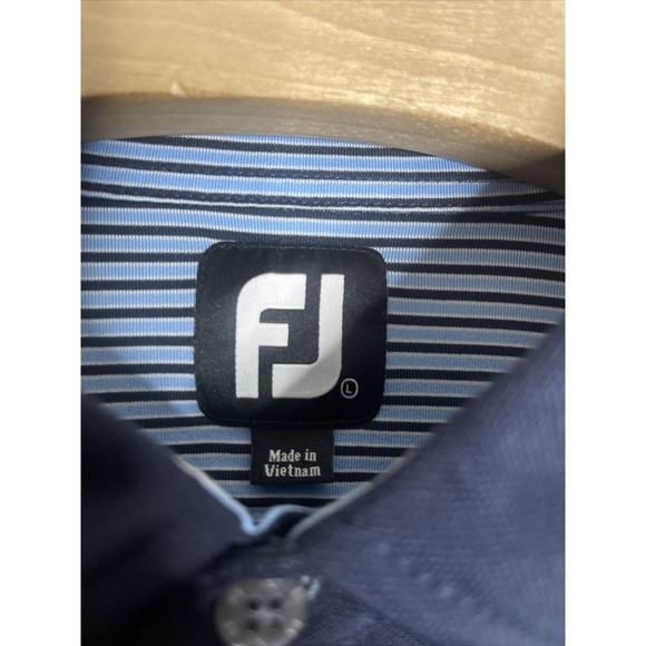 Footjoy FJ Mens S/S Polo Sz L Blue (Tree Logo) - Picture 3 of 8